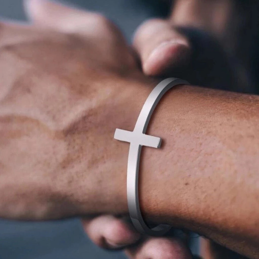 Stylish Cross Bangle - adjustable  (Unisex)