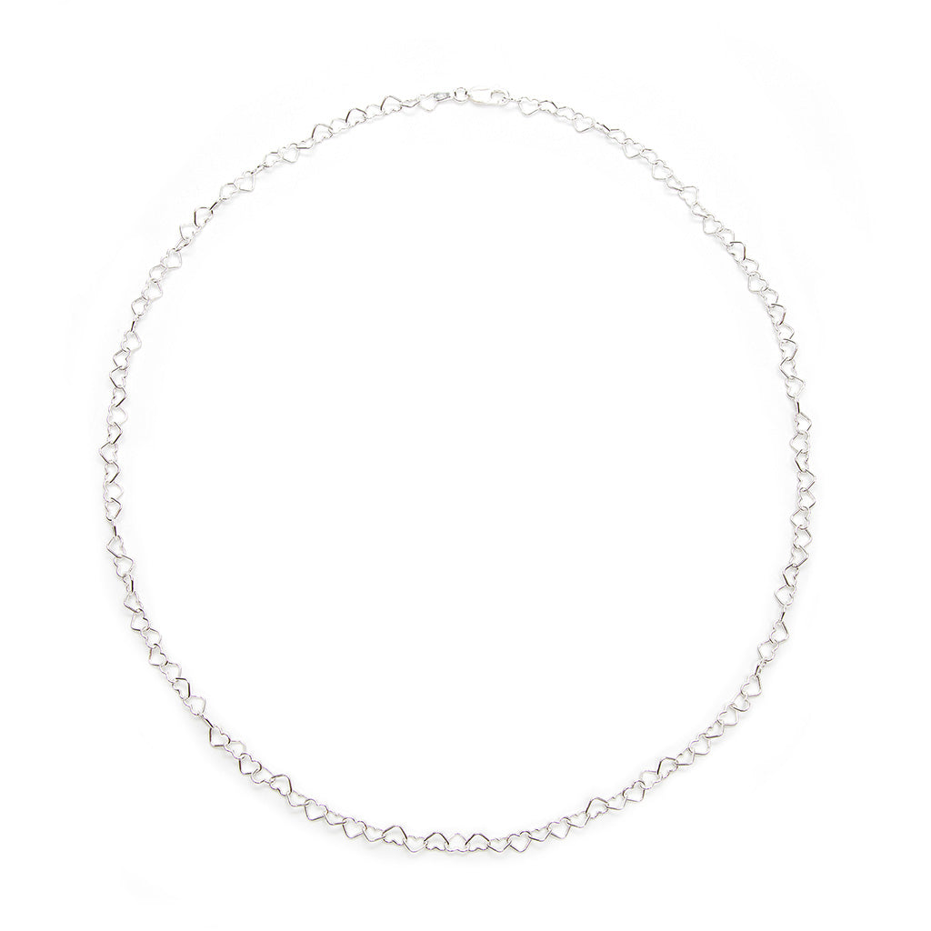 intricate silver hearts linked together Necklace