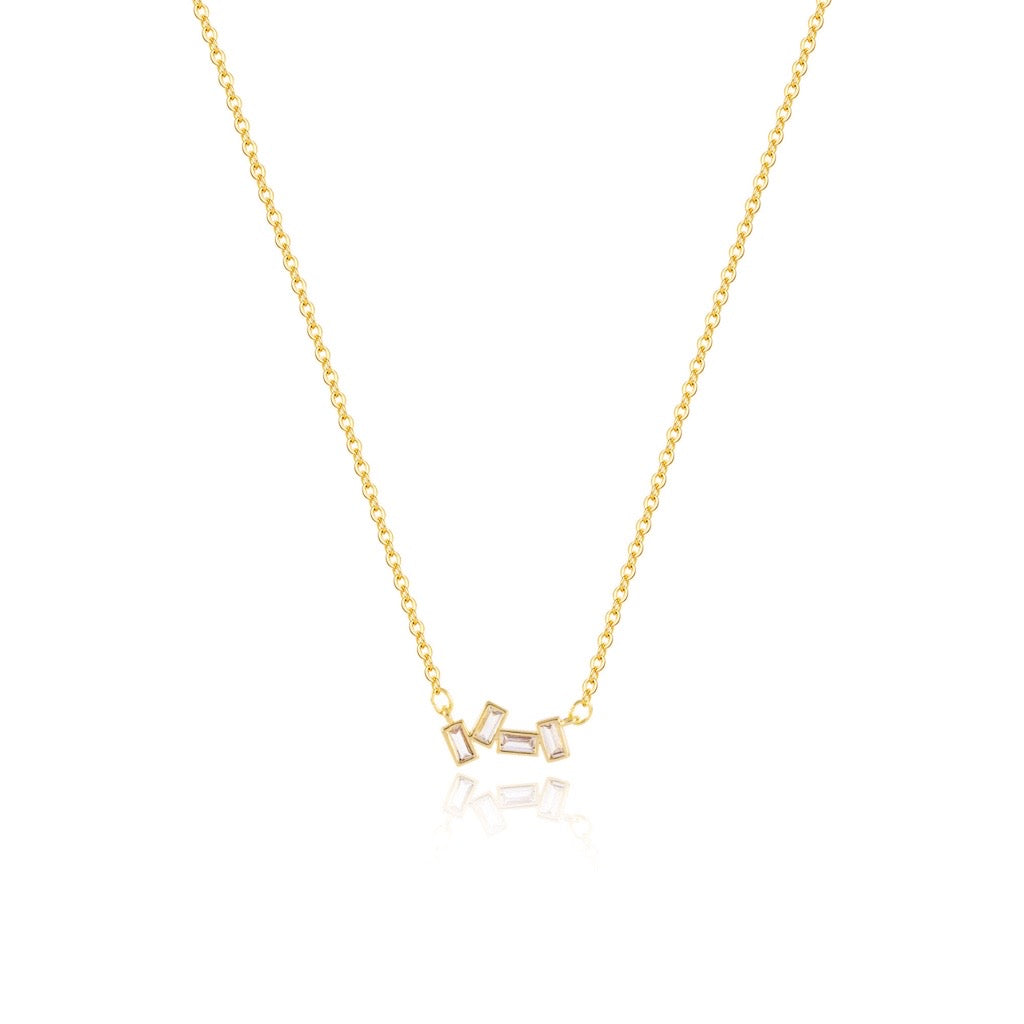 baguette styled pendant necklace