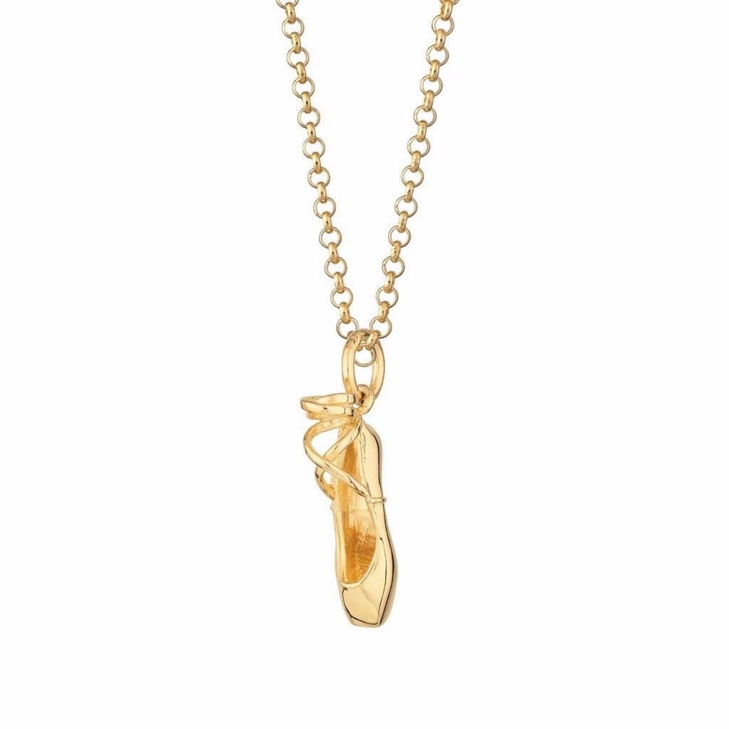 ballet show on a gold chain necklace