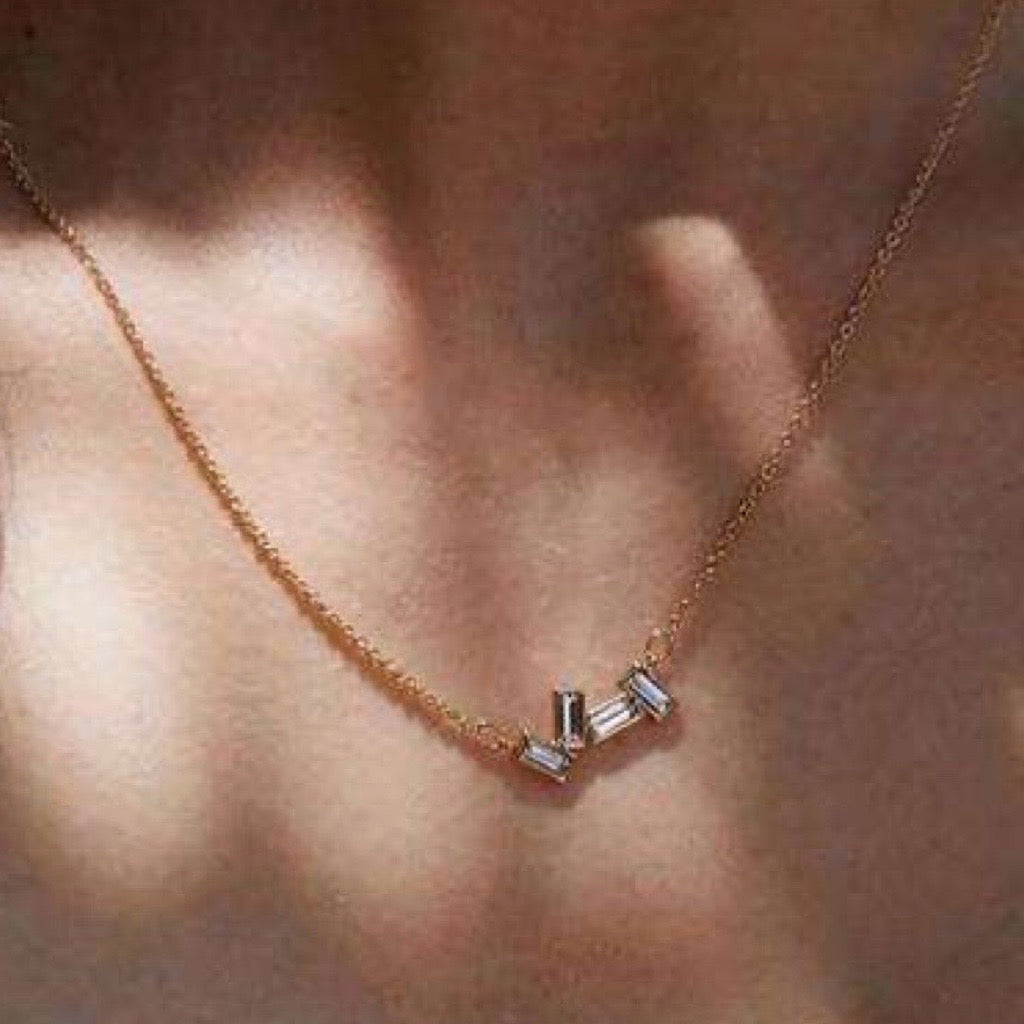 baquette styled pendant necklace 5