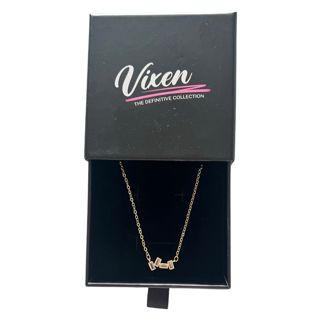 baquette styled pendant necklace in Vixen Jewellery box