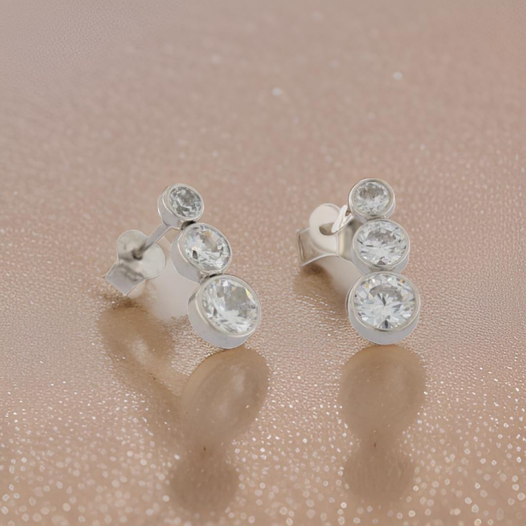 beautiful white gold studs