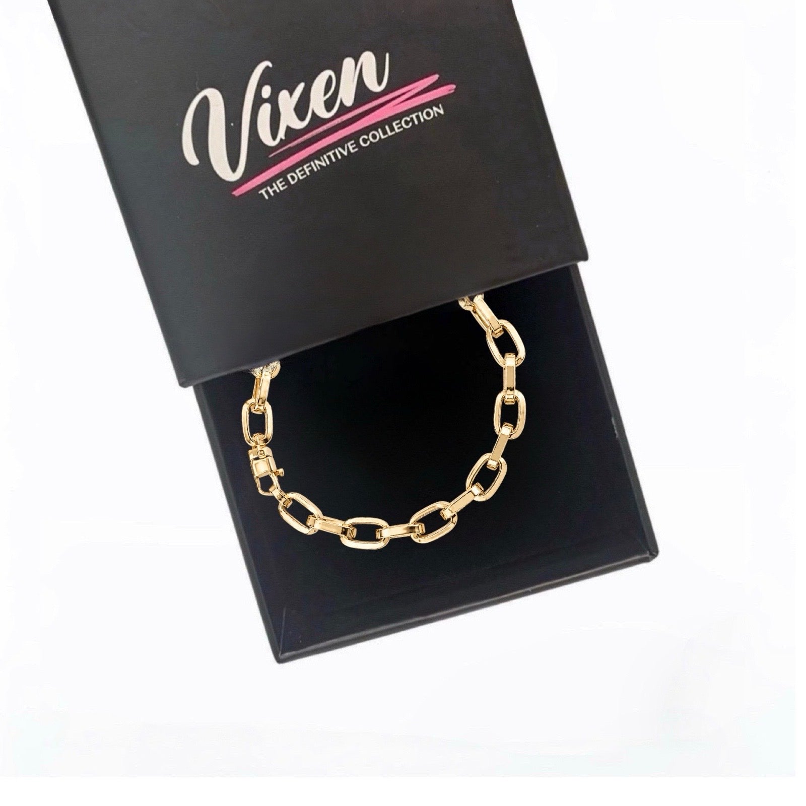 9ct Yellow Gold Square Cable Bracelet 19.5cm x 6,75mm