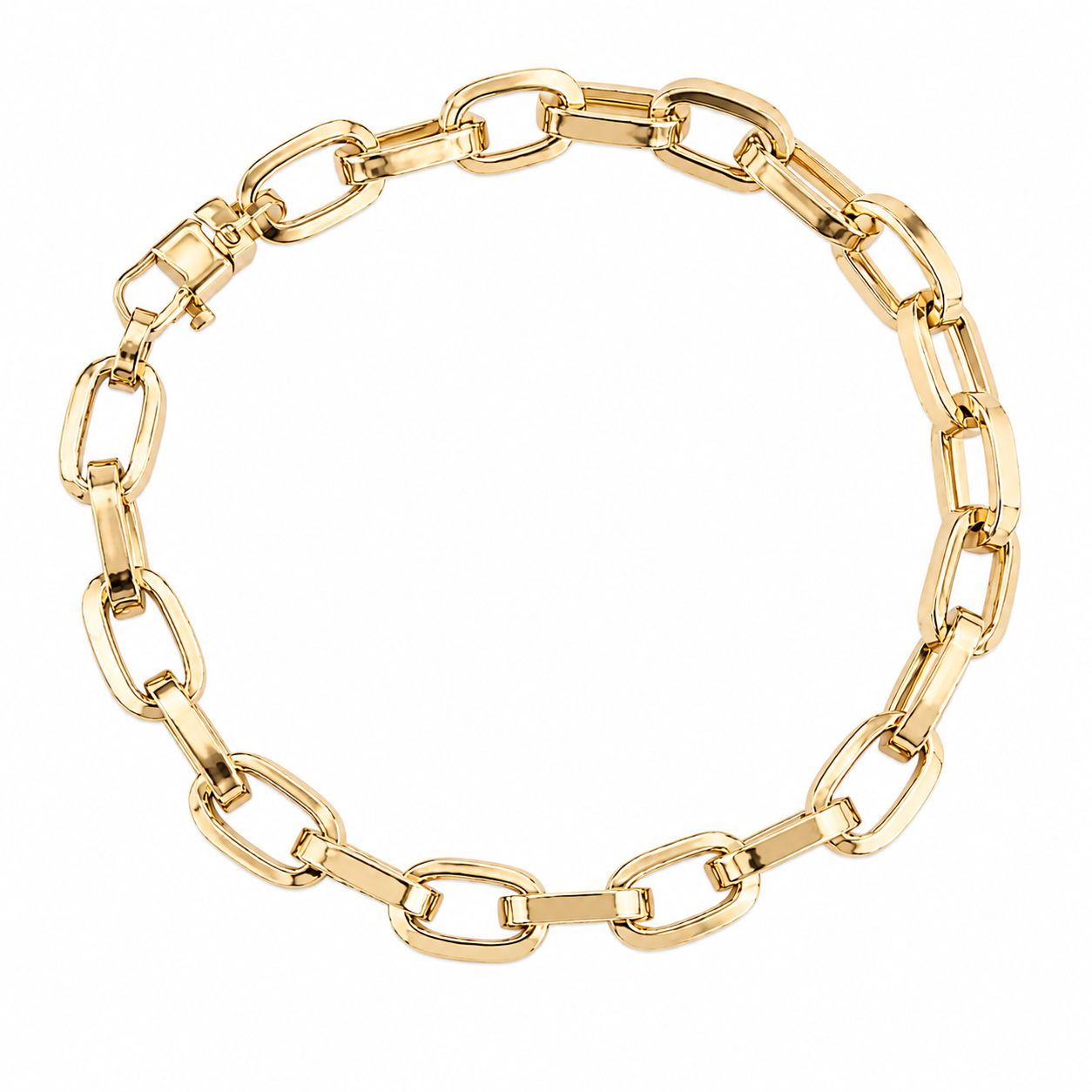 9ct Yellow Gold Square Cable Bracelet 19.5cm x 6,75mm