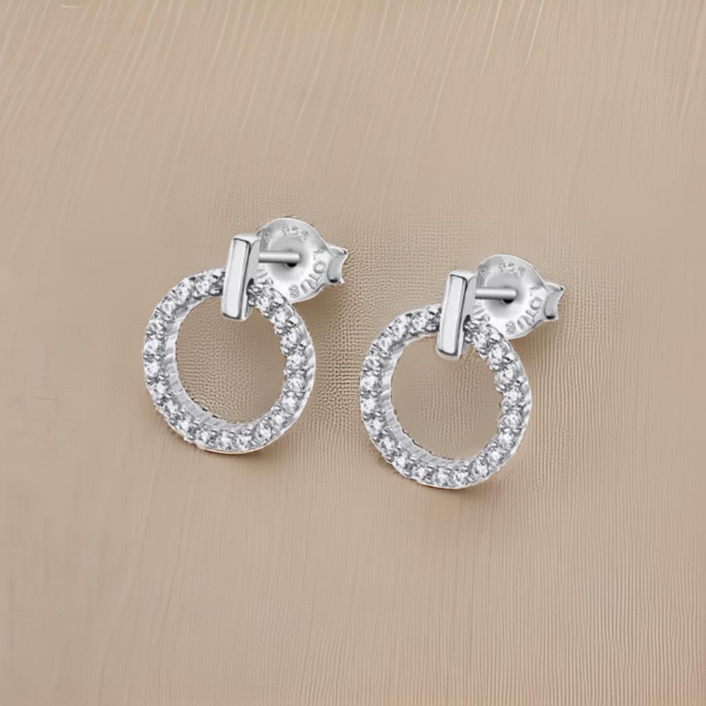 circle of life silver earrings 