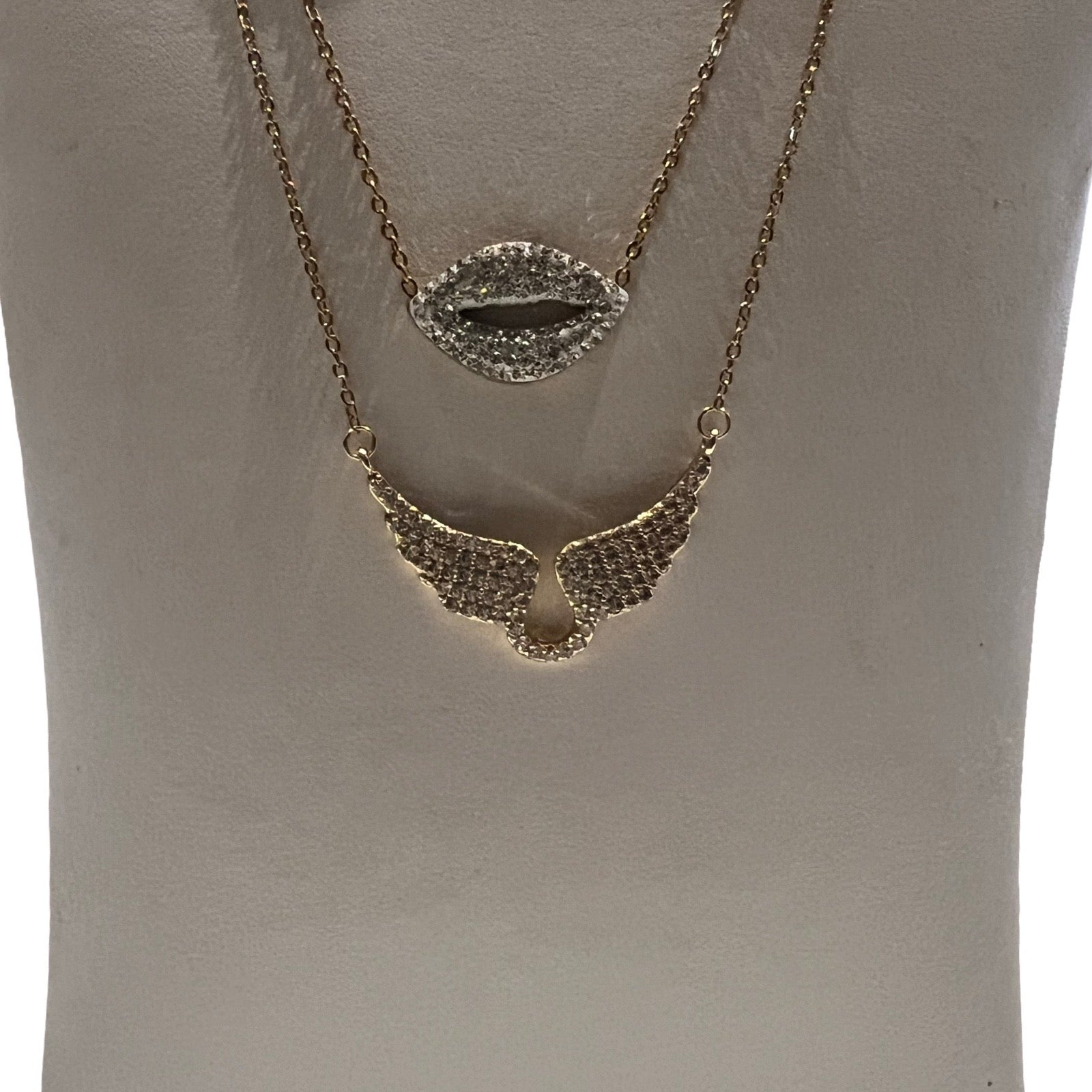 Sexy Clear Cubic Zirconia Lips Necklace