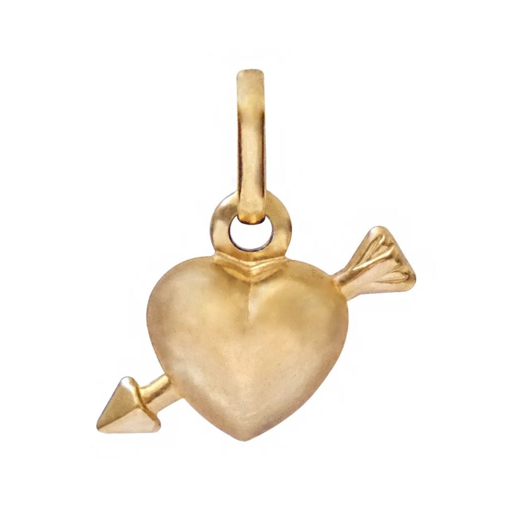 cupid heart pendant in 9kt gold