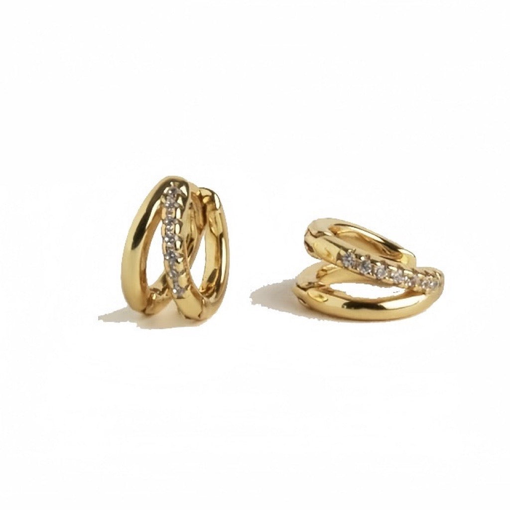 double layer huggie earrings