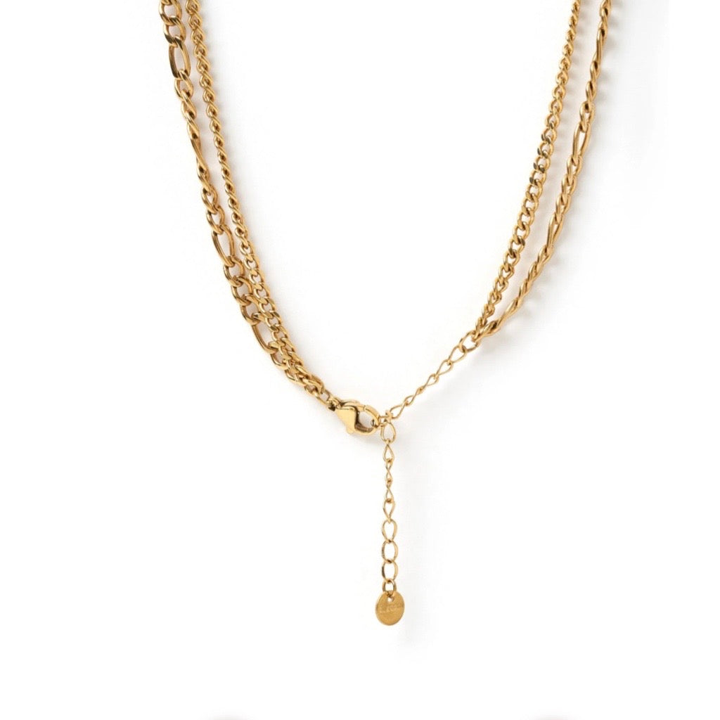 double necklace with fob pendant