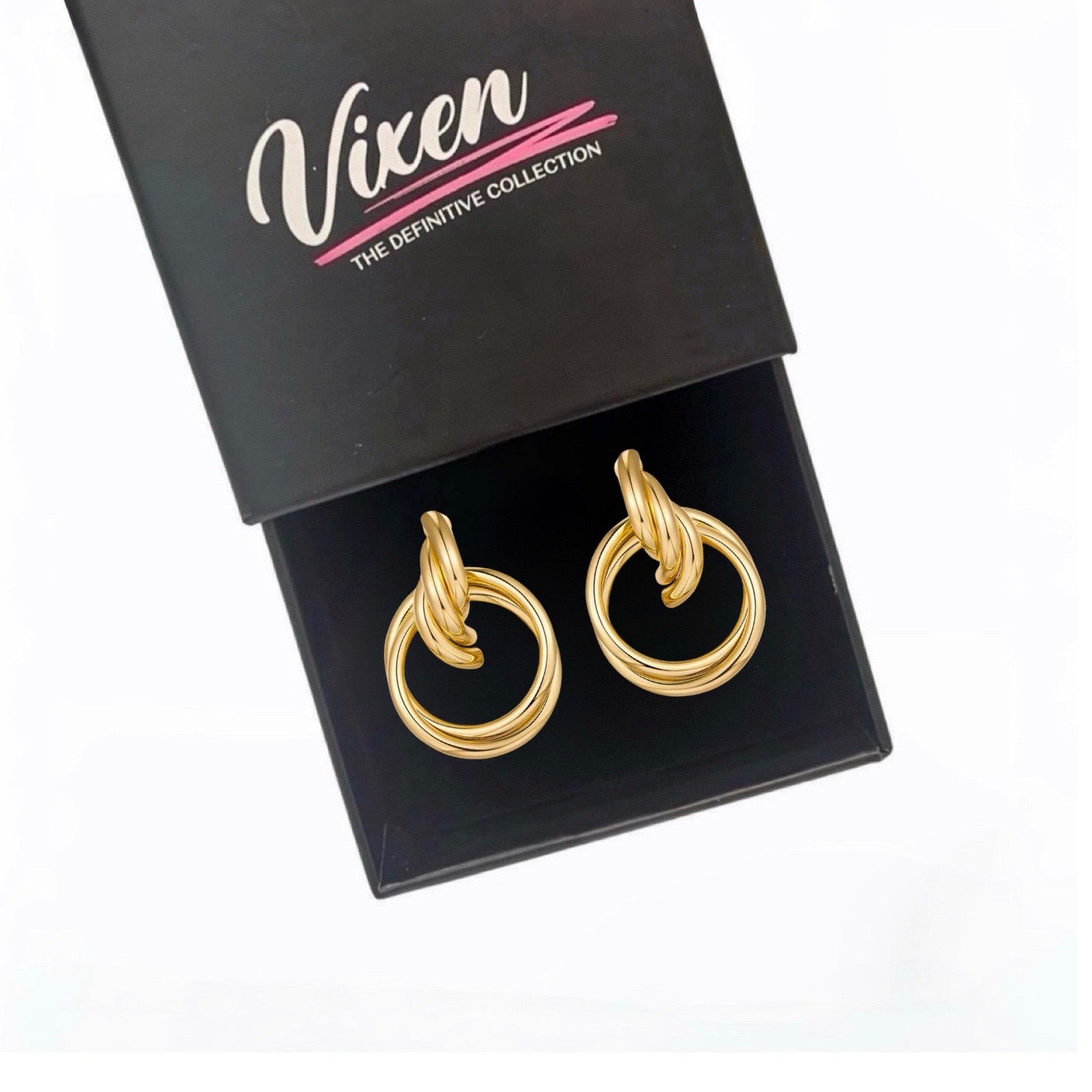 Vixen Contemporary Statement Hoop Earrings 4cm x 3cm