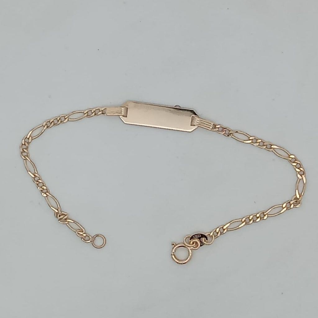 9kt gold figaro ID bracelet for a child