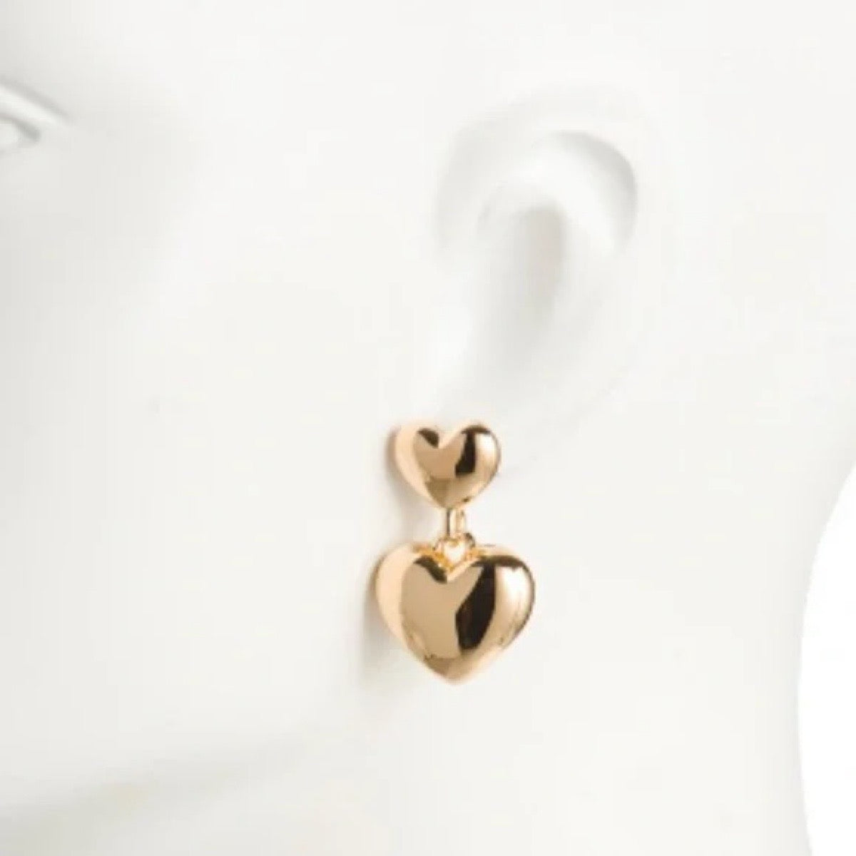 Heart Drop Stud Earrings