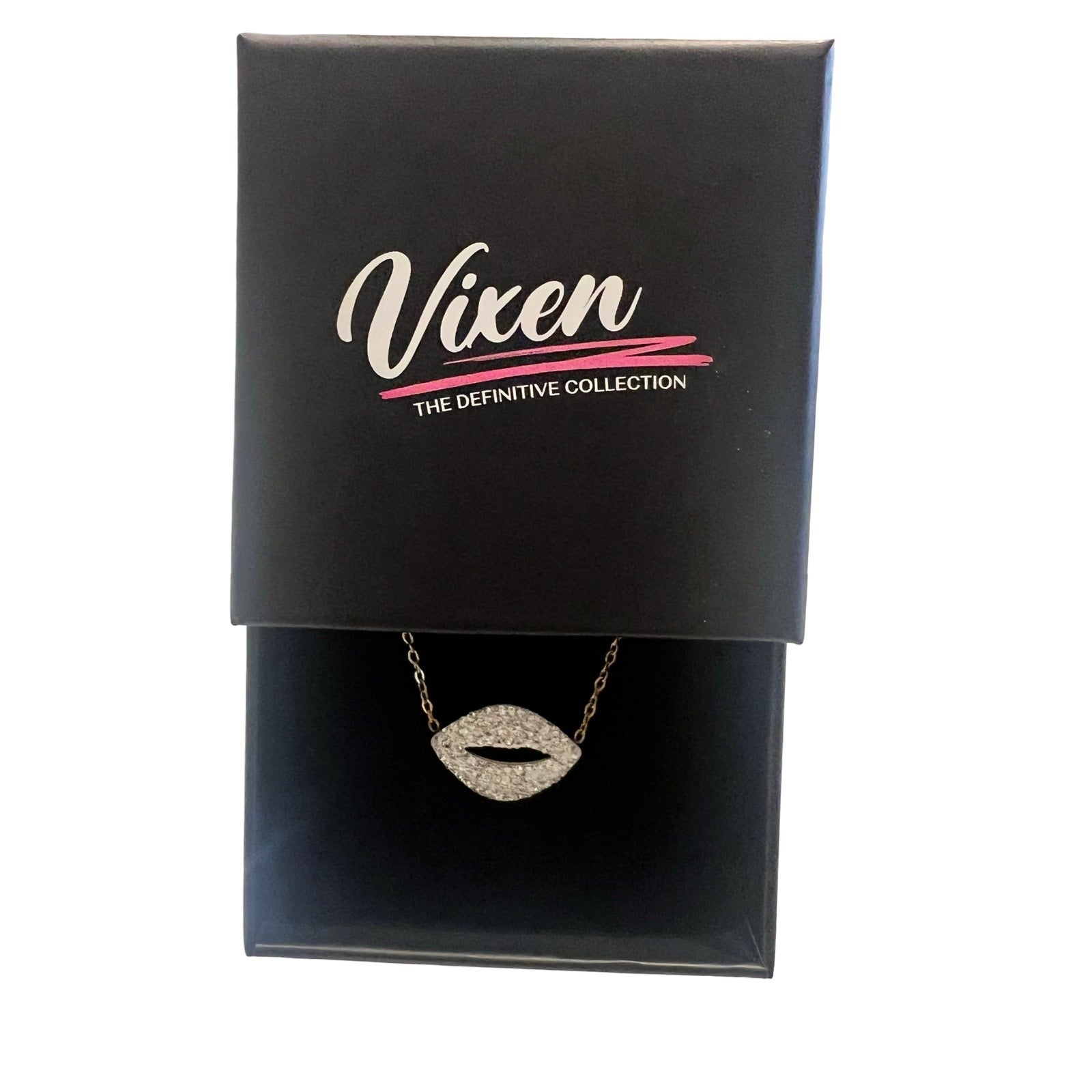 Sexy Clear Cubic Zirconia Lips Necklace
