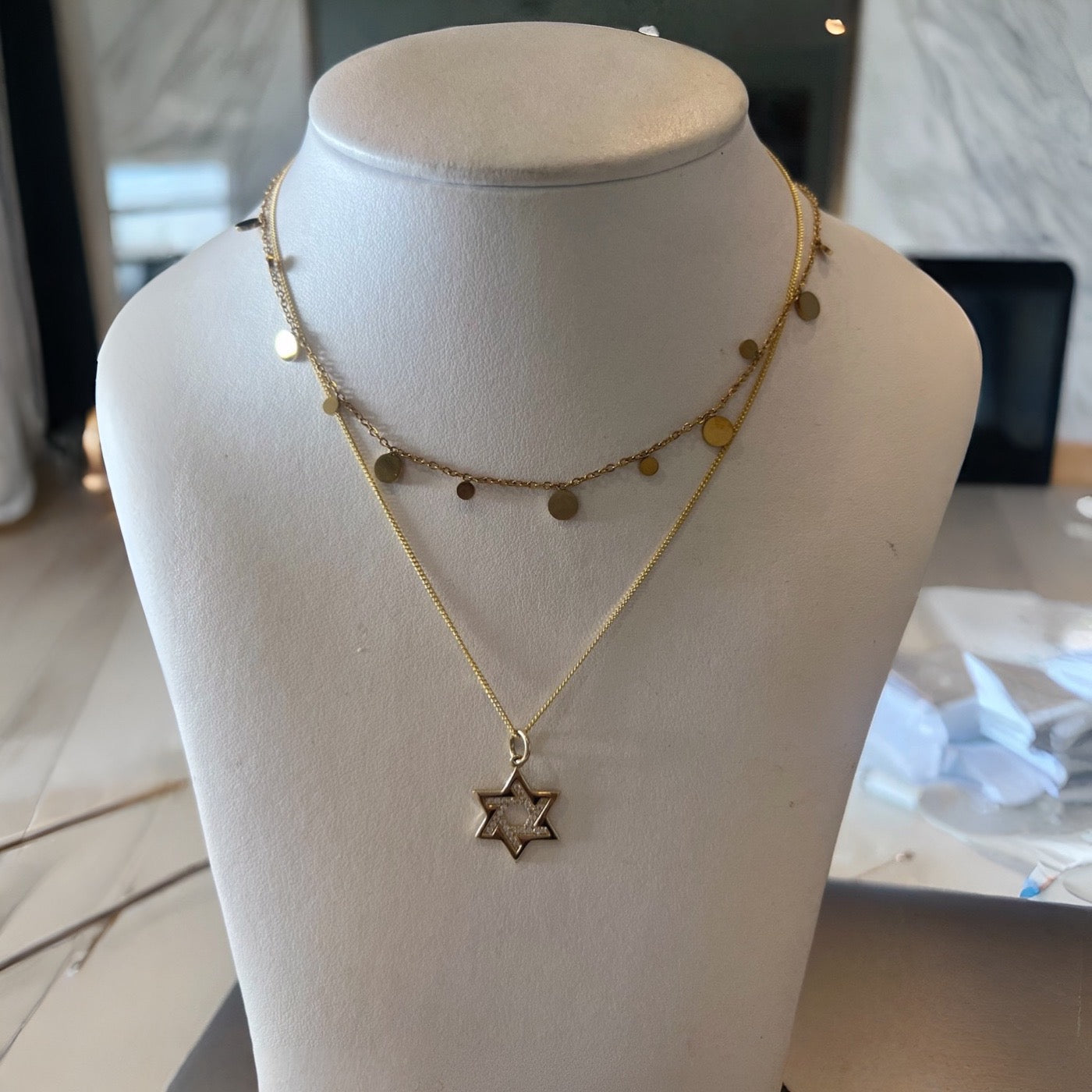9ct Gold Star Of David Pendant