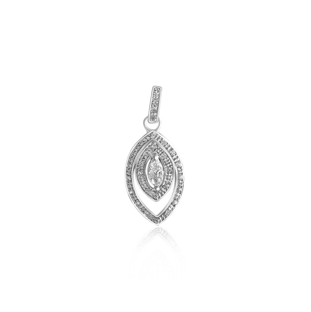 Marquise Pendant in silver with cubic zirconias