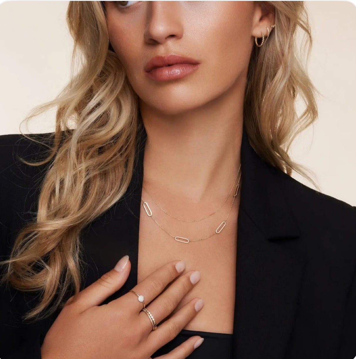 Multi Paperclip Link Necklace in 9ct Gol