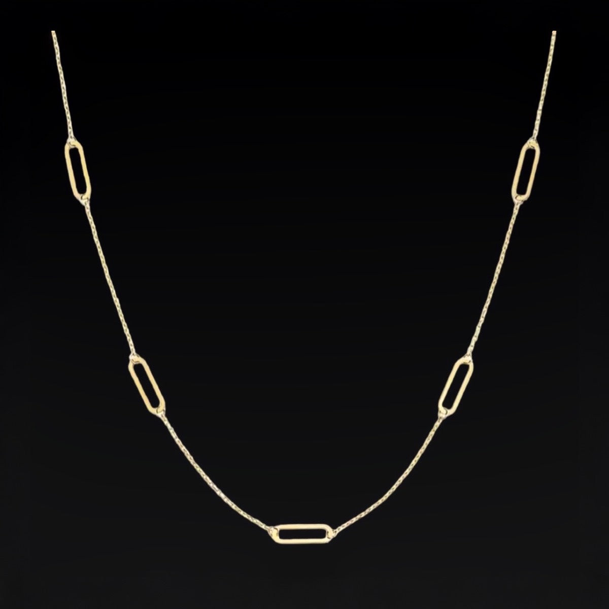 Multi Paperclip Link Necklace in 9ct Gol