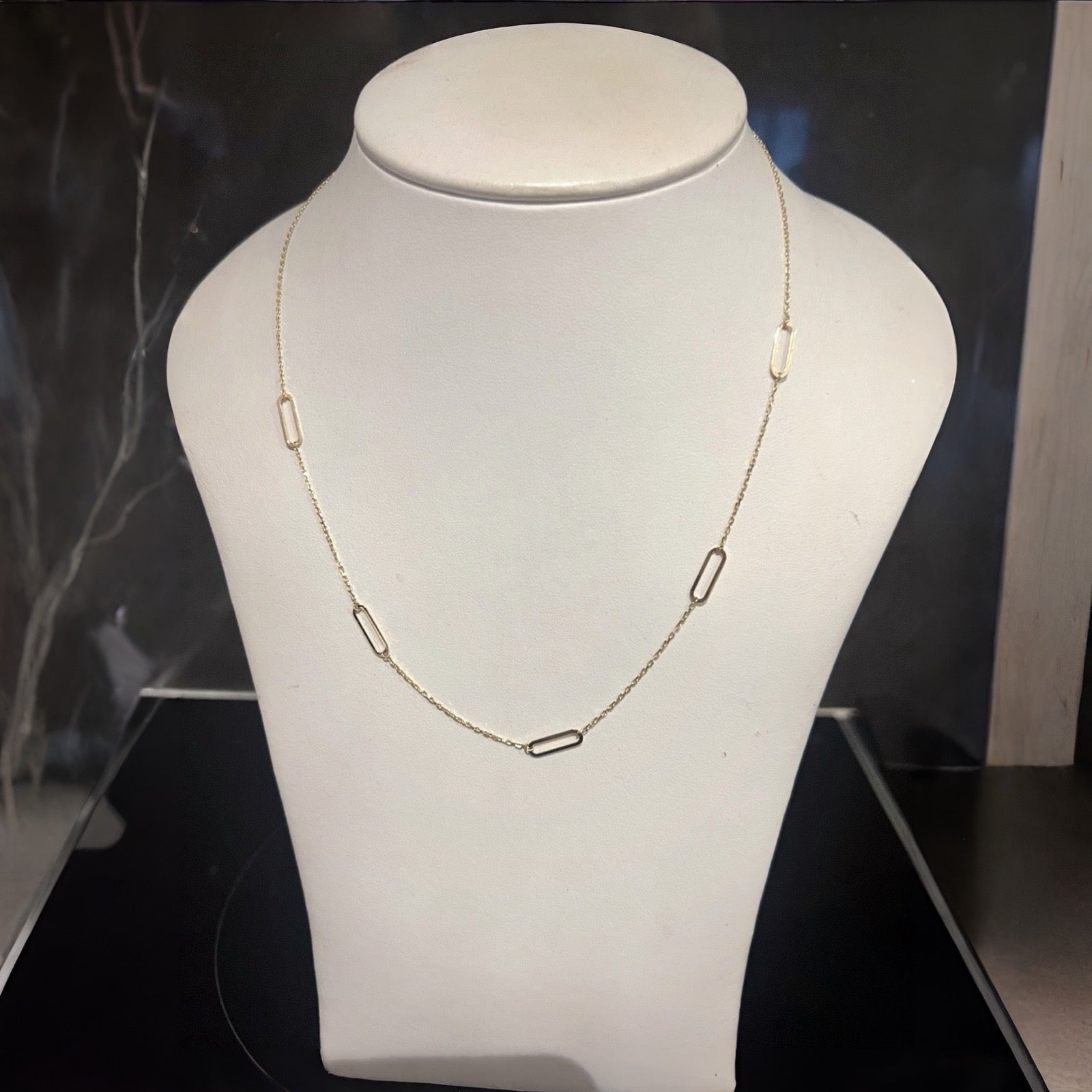 Multi Paperclip Link Necklace in 9ct Gol