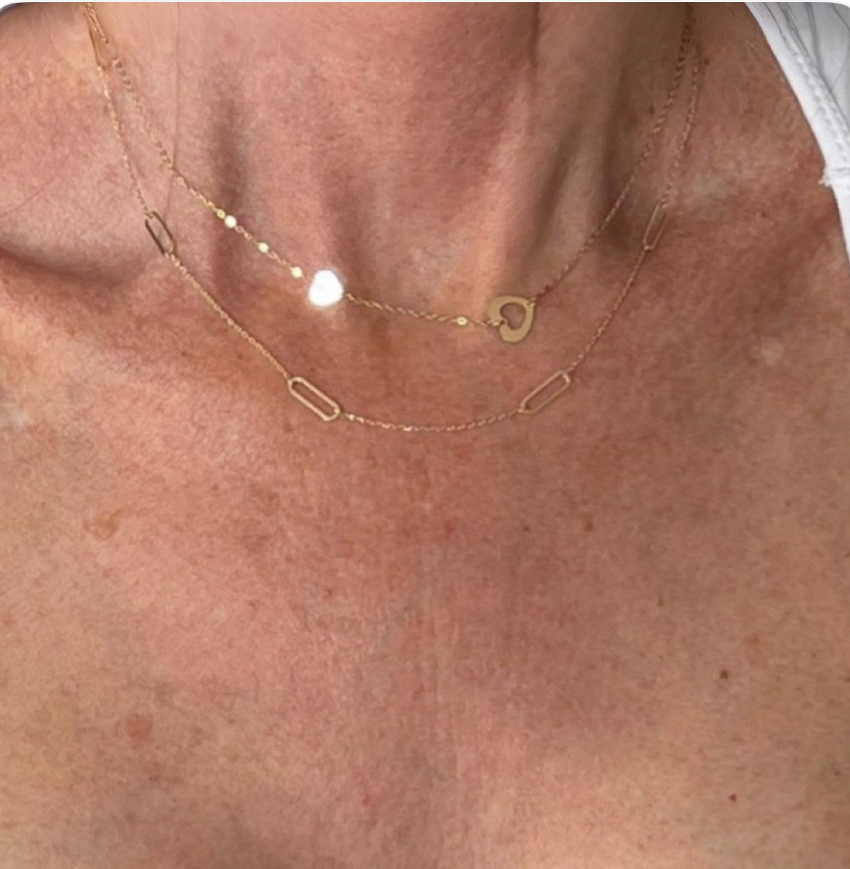Multi Paperclip Link Necklace in 9ct Gol