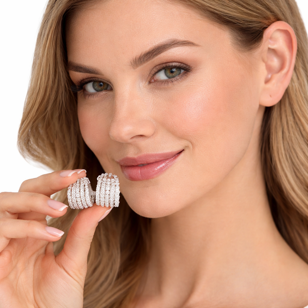Multi Layered Hoop Earrings in Silver