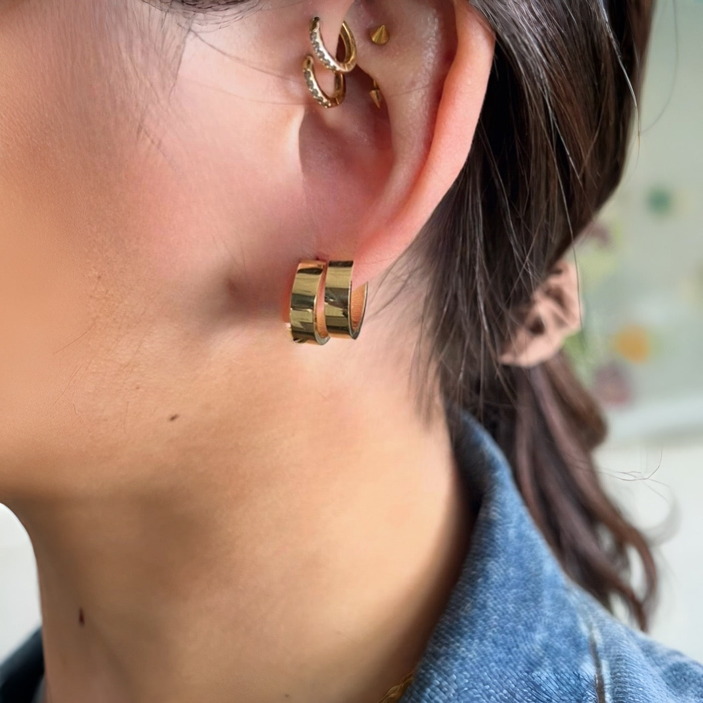 9ct Yellow Gold 16mm Huggies