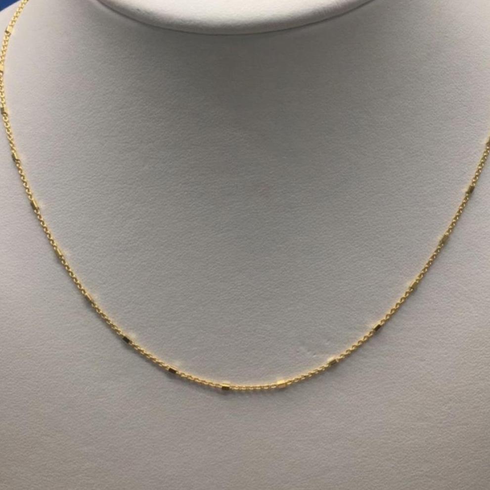 square tube necklace in gold 