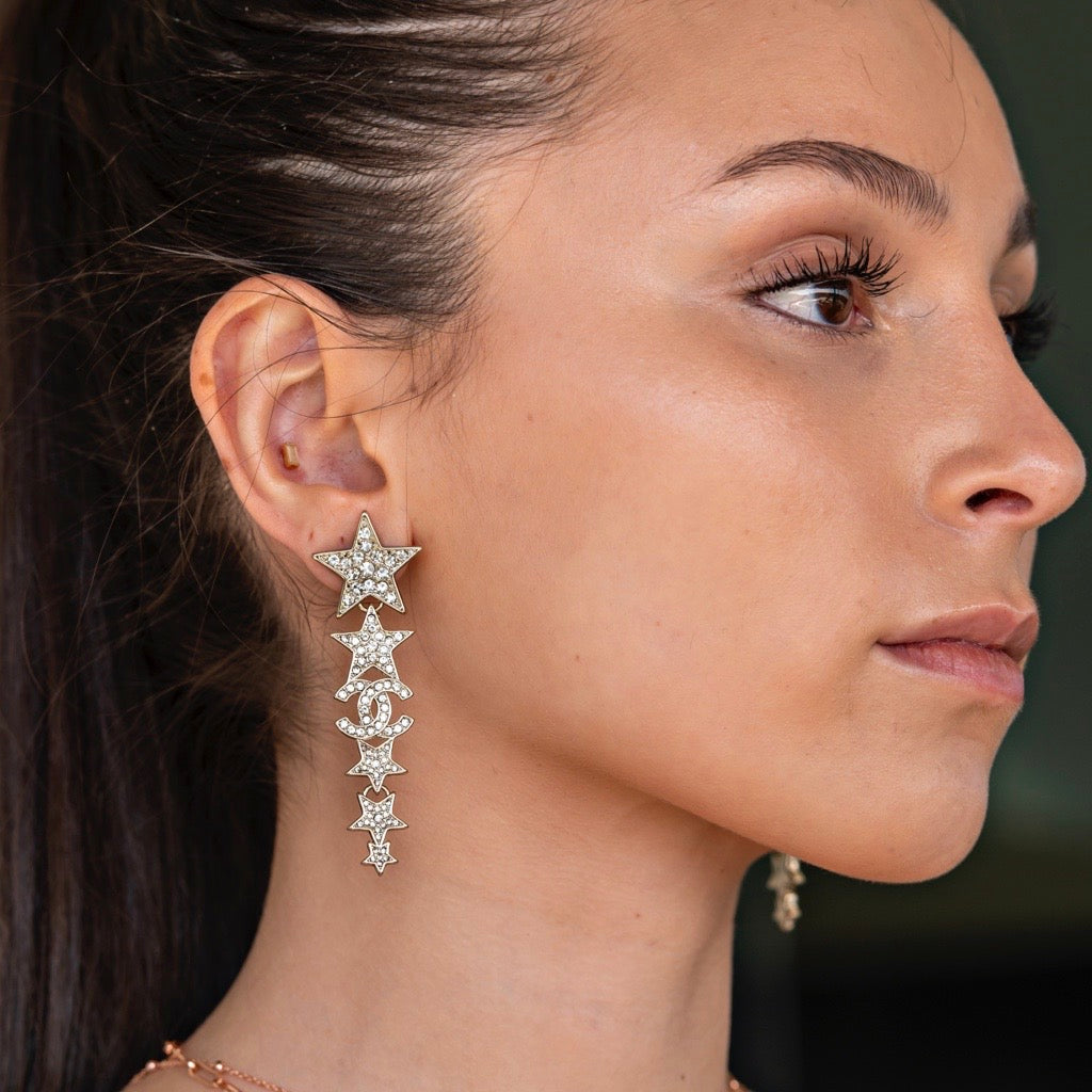 starburst earrings with cubic zirconias