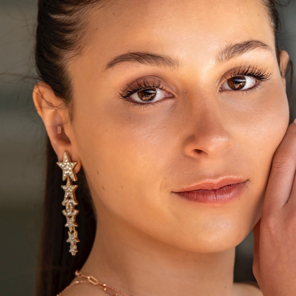 starburst earrings with cubic zirconias