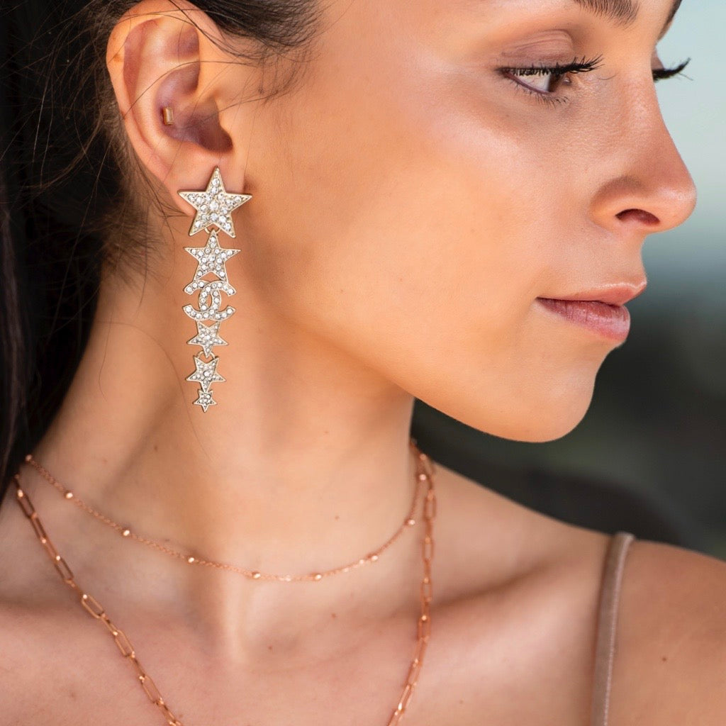 starburst earrings with cubic zirconias