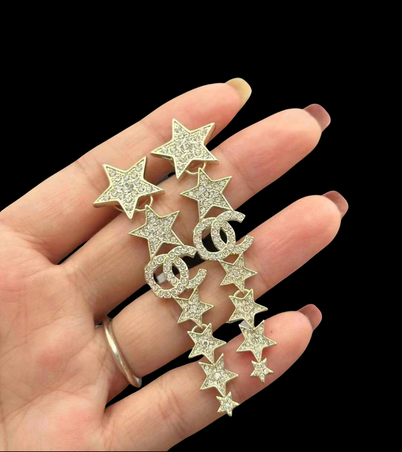 starburst earrings with cubic zirconias