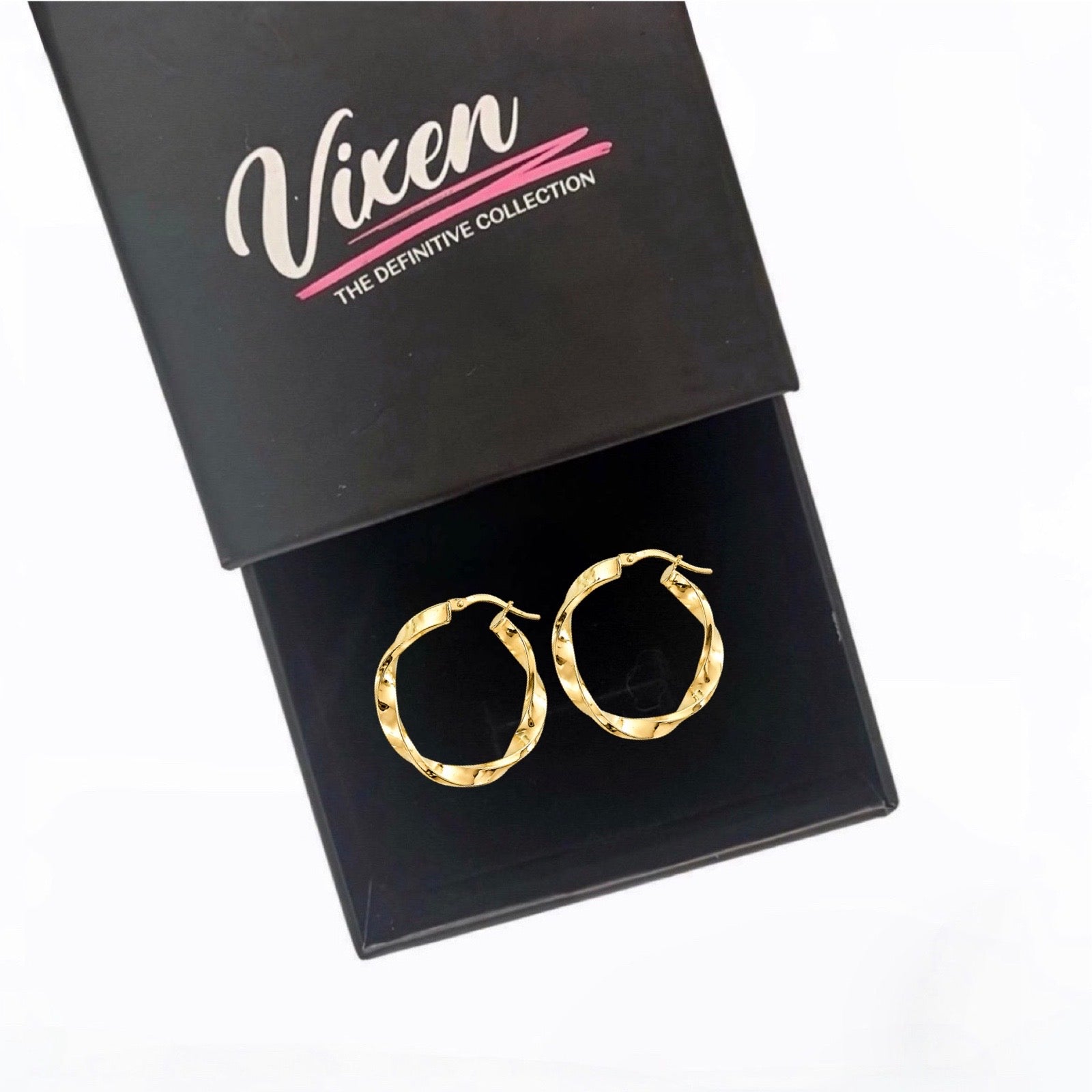 9ct Yellow Gold Twisted Hoop Earrings – 20mm